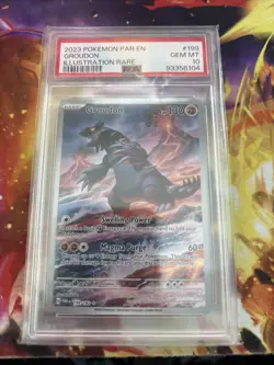 Pokemon Groudon TCG Paradox Rift Holo Illustration Rare Card 199/182 PSA 10 - Image 4