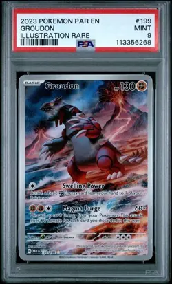 Pokemon TCG Groudon Illustration Rare Paradox Rift 199/182 PSA 9 Mint - Image 1