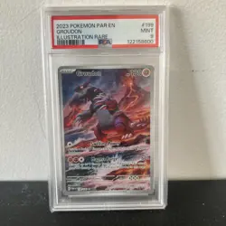 Pokemon TCG Groudon Illustration Rare Paradox Rift 199/182 PSA 9 Mint - Image 1