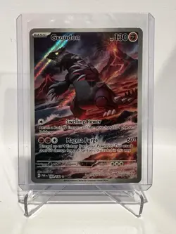 GROUDON - Pokemon TCG Groudon Paradox Rift Holo 199/182 Illustration Rare NM - Image 1