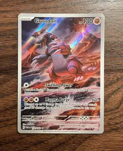 Pokemon TCG Groudon Paradox Rift 199/182 Holo Illustration Rare - Image 1