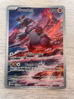 Pokemon TCG Groudon Paradox Rift 199/182 Holo Illustration Rare - Image 1