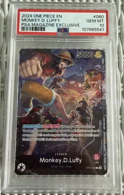 Monkey D. Luffy (PSA Magazine) OP05-060 One Piece Promo Card Foil PSA 10! - Image 1