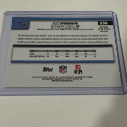 2025 Topps Chrome Elic Ayomanor Rookie Silver Refractor Titans RC #336 - Image 2
