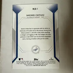 2026 Topps Shohei Ohtani #MLB-1 Rainbow Foil Los Angeles Dodgers B4 - Image 2