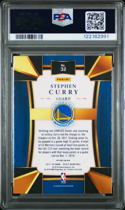 2017 Panini Select Stephen Curry Silver Prizm PSA 10 - Image 2
