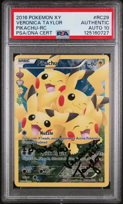2016 POKEMON XY GENERATIONS RADIANT COLLECTION #RC29 FULL ART/PIKACHU Auto 10 - Image 1