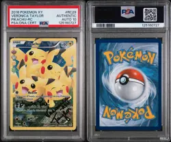 2016 POKEMON XY GENERATIONS RADIANT COLLECTION #RC29 FULL ART/PIKACHU Auto 10 - Image 3