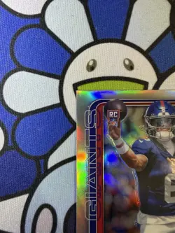 2025 Topps Chrome Football Jaxson Dart RC Silver Refractor Rookie #306 Giants - Image 3