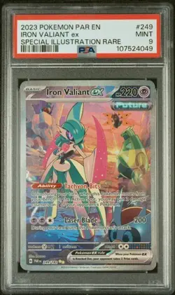 POKEMON PSA 9 2023 SV Paradox Rift Iron Valiant ex 249/182 SIR - Image 1