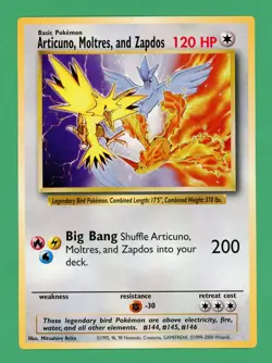 Zapdos, Articuno, & Moltres Pokemon Corocoro Promo JUMBO LP - Image 1