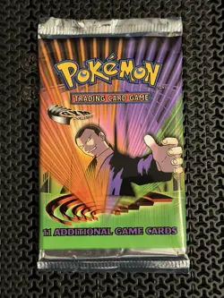 Pokemon Gym Challenge Unlimited Booster Set Pack Giovanni Art - Unweighed - Image 1