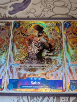 One Piece Sabo OP15-046 SR Alt Art English NM Playset x4 Essential Blue Blocker - Image 4