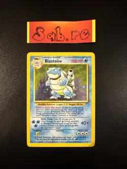 MP/HP Condition Blastoise Holo Rare Base Set 2/102 Pokemon Card - Image 1