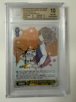 2019 WEISS SCHWARZ JAPANESE BUNNY GIRL KAEDE AZUSAGAWA SBY/W64-002SP BGS 10 - Image 1