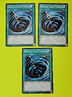 Yu-Gi-Oh Mystical Space Typhoon 1st edition Secret Rare LCJW-EN285 Lp 3 card lot - Image 1