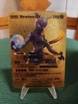2020 MEWTWO EX ex GOLD POKEMON CARD - Image 1