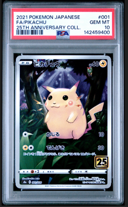 PSA 10 Pikachu 001/028 S8a 25th Anniversary Full Art Japanese Pokemon Card - Image 1