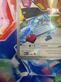 Pokemon Charmander Promo Holo Stamped Card MEP 038 2026 80 HP Fire Saboteri - Image 4