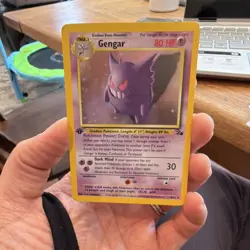 Gengar Fossil Holo Rare 1st Edition 5/62 Pokemon Card 80 HP English 1999 - Image 1