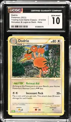 Pokemon Dodrio CGC 10 Trading Card Game Classic 014/034 Holo Card 2023 - Image 3