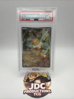 Pokemon Eevee Pokemon Center Prismatic Evolutions #173 PSA 10 - Image 1