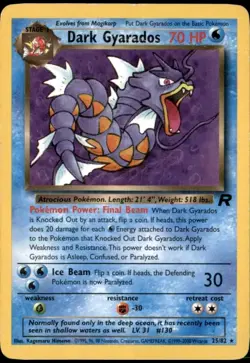 Dark Gyarados 25/82 Rare Team Rocket Pokemon non holo slight crease - Image 1