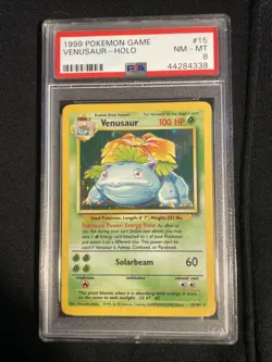 1999 POKEMON BASE SET UNLIMITED #15 VENUSAUR-HOLO PSA 8 - Image 1