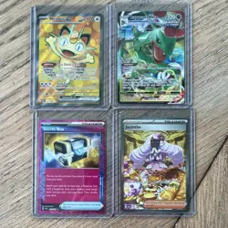 Pokemon TCG Card Lot 16 Foil Cards Meowth GX, Rayquaza VMAX, Zacian V, Glaceon V - Image 1
