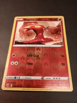 Pokemon Fusion Strike Slugma Reverse Holo Common Card 034/264 NM - Image 1