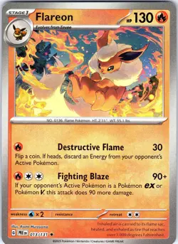 Flareon (Poke Ball Pattern) 013/131 Holo SV: Prismatic Evolutions Pokemon NM - Image 2