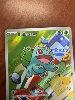 Pokemon Bulbasaur 037 MEP Stamped Holo Card 80 HP 10 Attack Basic Plant - Image 3