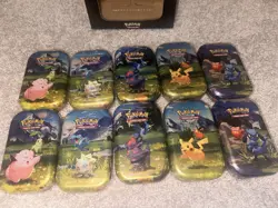 Pokemon Ascended Heroes MINI TINS Sealed 10x Tins 2 Complete Art Sets w/ display - Image 2
