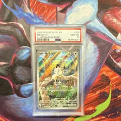 Pokemon Meowth Illustration Rare Holo Phantasmal Flames 106/094 70 HP EN PSA 10 - Image 1