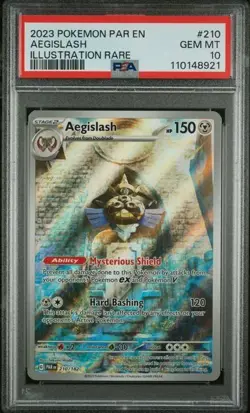 2023 POKEMON PAR EN-PARADOX RIFT ILLUSTRATION RARE #210 AEGISLASH PSA 10 - Image 1