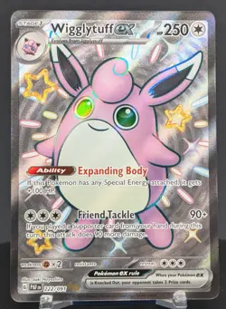 Pokemon Wigglytuff ex #222/091 English Paldean Fates Shiny Ultra Rare Full Art - Image 1