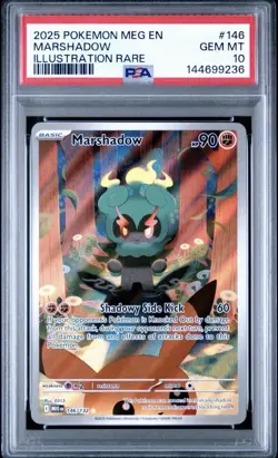 2025 Pokemon Mega Evolutions Marshadow Illustration Rare #146 PSA 10 GEM MINT - Image 1