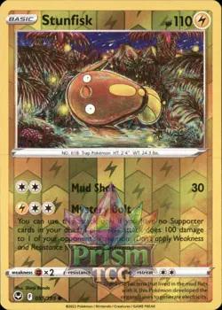 Stunfisk 55/195 Common Reverse Holo Silver Tempest Pokemon - Image 1