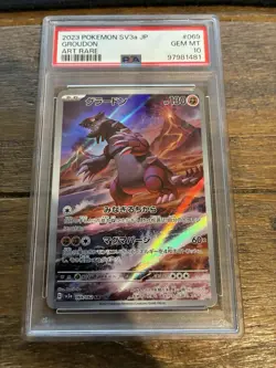 Pokemon TCG Groudon 069/062 SV3a: Raging Surf Art Rare Holo Japanese PSA 10 - Image 1
