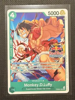 Monkey.D.Luffy PRB02-005 NM Red Bull Double Don Event Stamp Participation Promo - Image 1