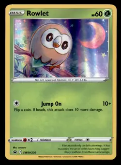 Rowlet SWSH220 Holo Promo Sword & Shield Promo Pokemon Lightly Played - Image 1