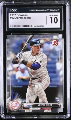 2017 BOWMAN #32 AARON JUDGE ROOKIE RC CGC 10 GEM MINT NEW YORK YANKEES - Image 1