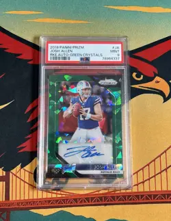 2018 Josh Allen Panini Prizm ROOKIE Green Crystals Auto /75 PSA 9 MINT🔥HUGE!🔥 - Image 1