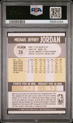 1990-91 Fleer - Michael Jordan #26 PSA 10 - Image 2