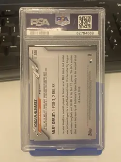 2020 Topps Update U300 Yordan Alvarez - PSA 10 Gem Mint RC Rookie Houston Astros - Image 2