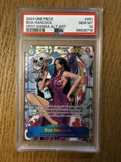 PSA 10 Boa Hancock English Manga Alt Art OP07-051 One Piece TCG - Image 1