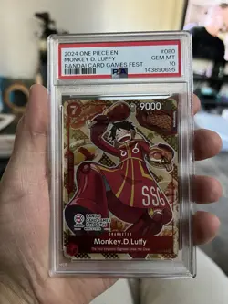 2024 ONE PIECE PROMOS BANDAI CARD GAMES FEST #080 MONKEY D. LUFFY PSA 10 - Image 1