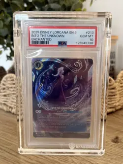 2025 DISNEY LORCANA EN 8-REIGN OF JAFAR ENCHANTED #213 INTO THE UNKNOWN PSA 10 - Image 1