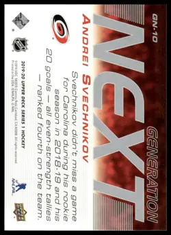 Andrei Svechnikov 2019-20 Upper Deck #GN-10 Generation Next Carolina Hurricanes - Image 2
