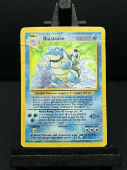 Pokemon TCG Blastoise Holo Card Base Set 2/102 Heavily Damaged - Image 1